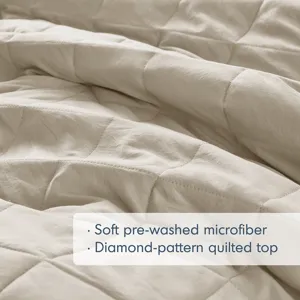 Comfort Spaces Hannah Diamond Quilted Ruffle Edge Comforter Set