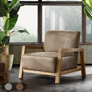 Easton Low Profile Accent Chair - Taupe/Natural