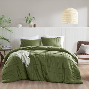 Comfort Spaces Walker Soft Washed Pleated Comforter Set