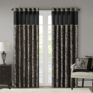 Madison Park Aubrey Jacquard Curtain Panel Pair