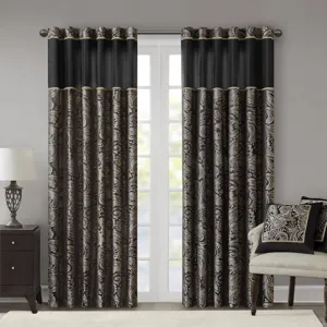 Madison Park Aubrey Jacquard Curtain Panel Pair