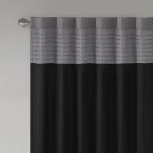 Amherst Polyoni Pintuck Curtain Panel - Black