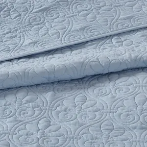 Quebec Full/Queen 3 Piece Reversible Quilt Set - Blue