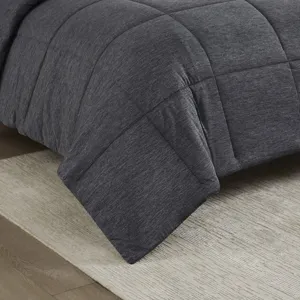 Comfort Cool Jersey Knit Full/Queen Oversized Down Alternative Comforter - Black