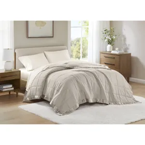 Madison Park Windom Lightweight Down Alternative Blanket with Satin Trim