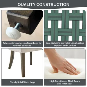 Ultra Ultra Upholstered Dining Side Chairs with wood legs (Set of 2) - Cream