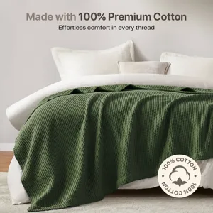 Madison Park Waffle Weave Cotton Blanket