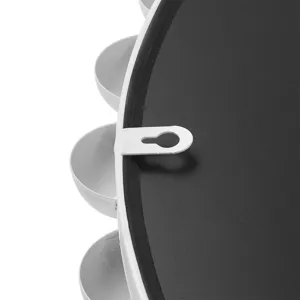 Marlowe 27\" Medium Decorative Round Wall Mirror with Beaded Metal Frame - White