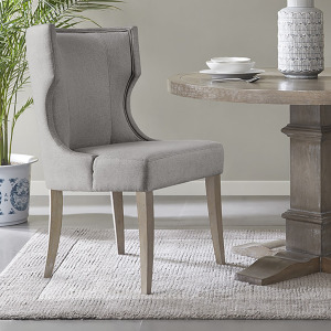 Carson Upholstered Wingback Dining Chair - Light Grey