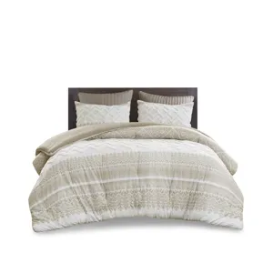 INK+IVY Mila 3 Piece Cotton Comforter Set with Chenille Tufting