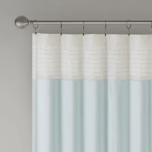 Amherst Polyoni Pintuck Curtain Panel - Aqua