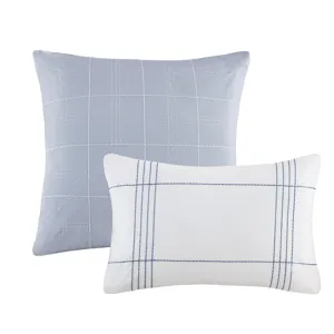 Harbor House Blue Morgan 5 Piece Cotton Jaquard Duvet Set