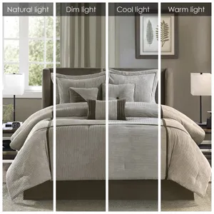 Madison Park Dallas 7 Piece Micro Corduroy Comforter Set