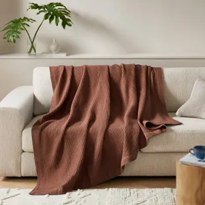 Madison Park Waffle Weave Cotton Blanket
