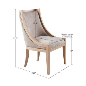 Elmcrest Upholstered Dining Chair with Nailhead Trim - Linen