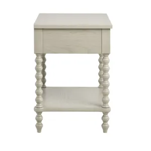 Beckett Turned Wood Spindle Nightstand with Drawer & Shelf - Antique Cream