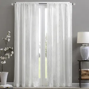 Madison Park Irina Diamond Sheer Window Curtain Panel