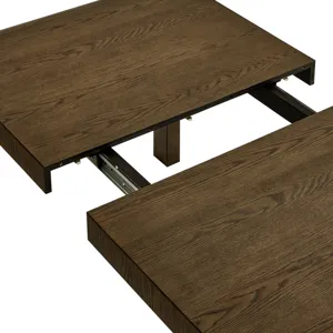 Madison Park Signature Ultra Rounded Waterfall Extension Dining Table - Weathered Brown