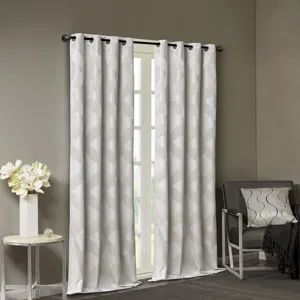 SunSmart Bentley Ogee Knitted Jacquard Total Blackout Curtain Panel