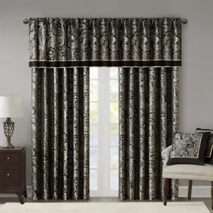 Madison Park Aubrey Jacquard Curtain Panel Pair