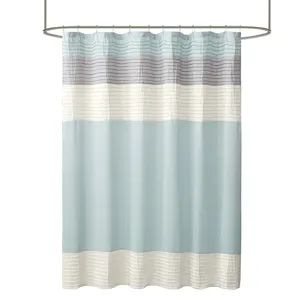 Amherst Faux Silk Shower Curtain - Aqua