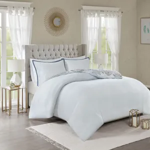 Madison Park Isla 3 Piece Cotton Floral Printed Reversible Duvet Cover Set
