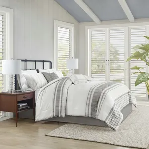 Harbor House Blue Morgan 6 Piece Cotton Jacquard Oversized Comforter Set