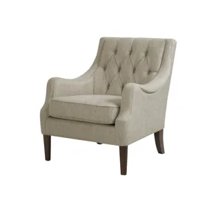 Qwen Button Tufted Accent Chair - Beige