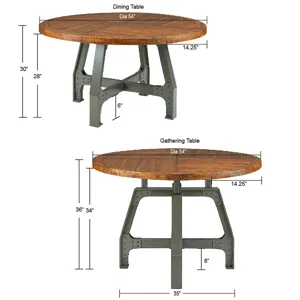 Lancaster Round Dining/Gathering Table - Amber/Graphite