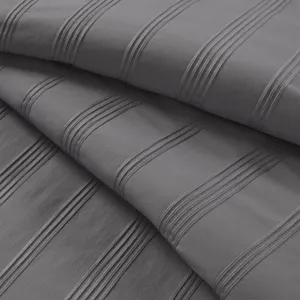 Super Listing Logan Striped Reversible Pintuck Pleated Comforter Set