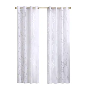 Madison Park Averil Grommet Top Sheer Bird on Branches Burnout Window Curtain