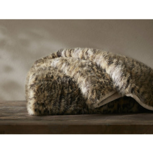 Botswana Animal Print Faux Fur Throw Blanket - Leopard