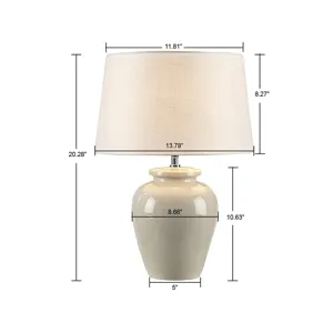 Anzio Ceramic Table Lamp - Cream