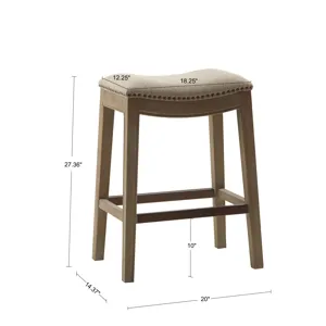 Belfast Saddle Counter Stool - Linen