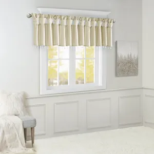 Madison Park Emilia Lightweight Faux Silk Valance With Beads