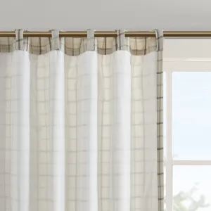 Madison Park Anaheim Plaid Rod Pocket and Back Tab Curtain Panel with Fleece Lining
