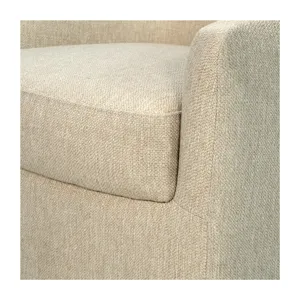 Ashton Upholstered Swivel Chair with Wood Base - Natural