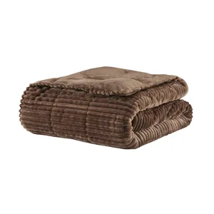 Parker Oversized Plush Down Alternative Filled Throw - Brown