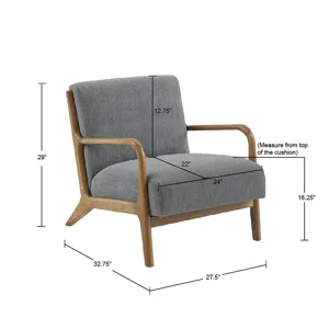 Novak Mid-Century Modern Accent Armchair - Grey