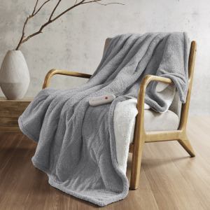 Amira Dream Soft Heated Throw - Grey