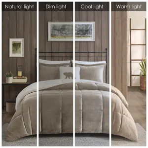 Woolrich Alton Plush to Sherpa Down Alternative Comforter Set