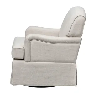 Martha Stewart Melody Swivel Glider Skirted ArmChair - Cream