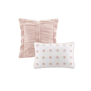 Urban Habitat Brooklyn Cotton Jacquard Comforter Set with Euro Shams and Throw Pillows
