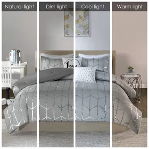 Intelligent Design Raina Metallic Printed Comforter Set
