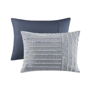 Madison Park Signature Essence Oversized Cotton Clipped Jacquard Comforter Set with Euro Shams and Throw Pillows