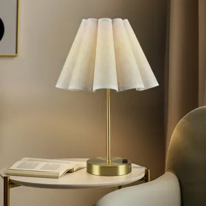 Chique Tap-Control and Dimmable Accent Table Lamp with Power Outlet - Gold