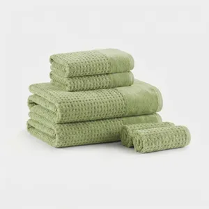 Madison Park Spa Waffle Cotton Jacquard Bath Towel 6 Piece Set