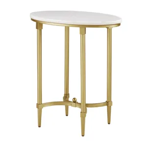 Bordeaux End Table - White/Gold
