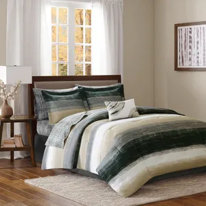 Madison Park Essentials Saben Comforter Set with Cotton Bed Sheets
