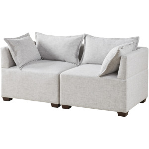 Molly 2-Piece Modular Loveseat Sofa - Silver Grey